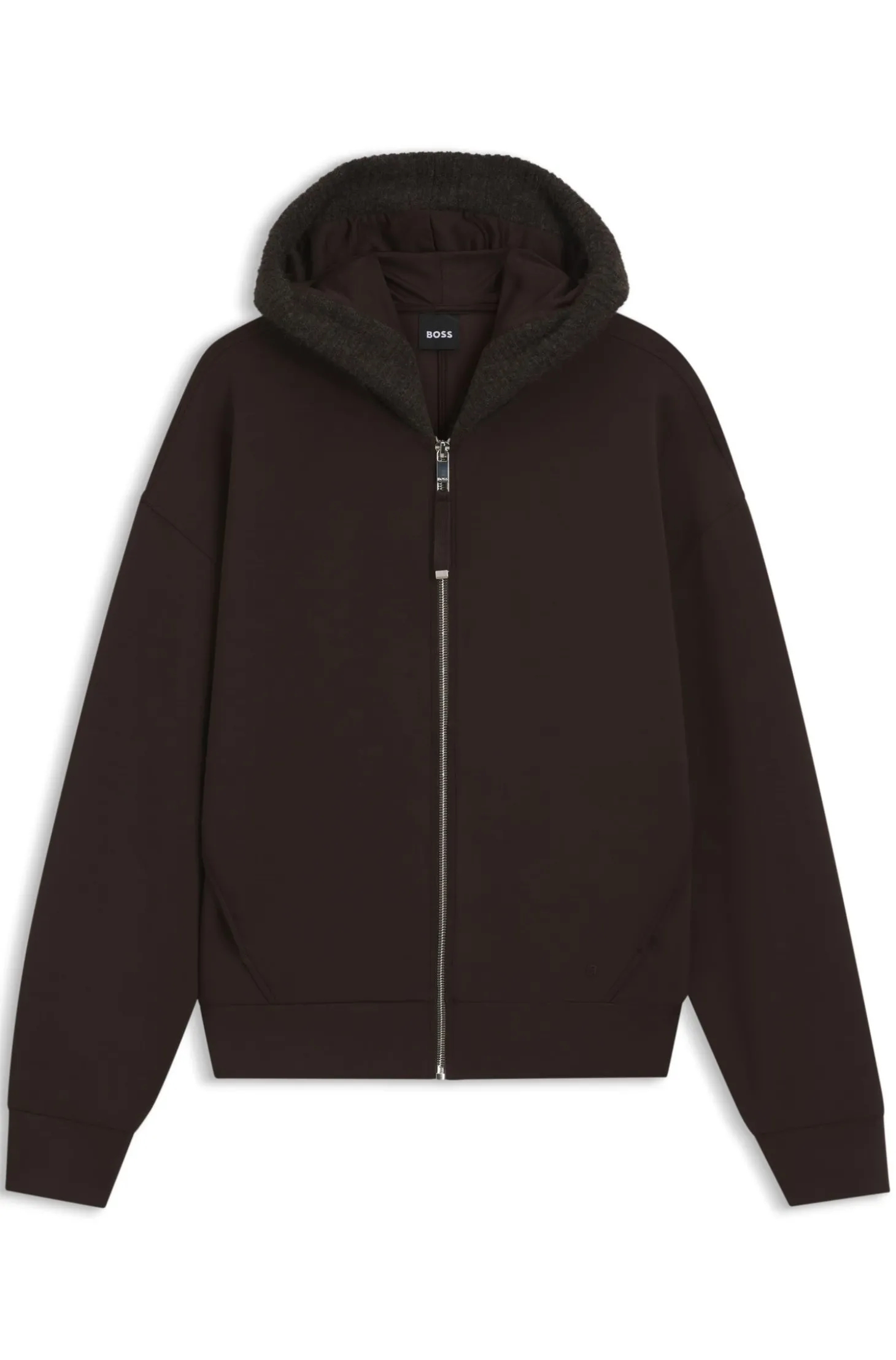 Loose-Fit Hoodie aus Scuba-Jersey mit Reißverschluss