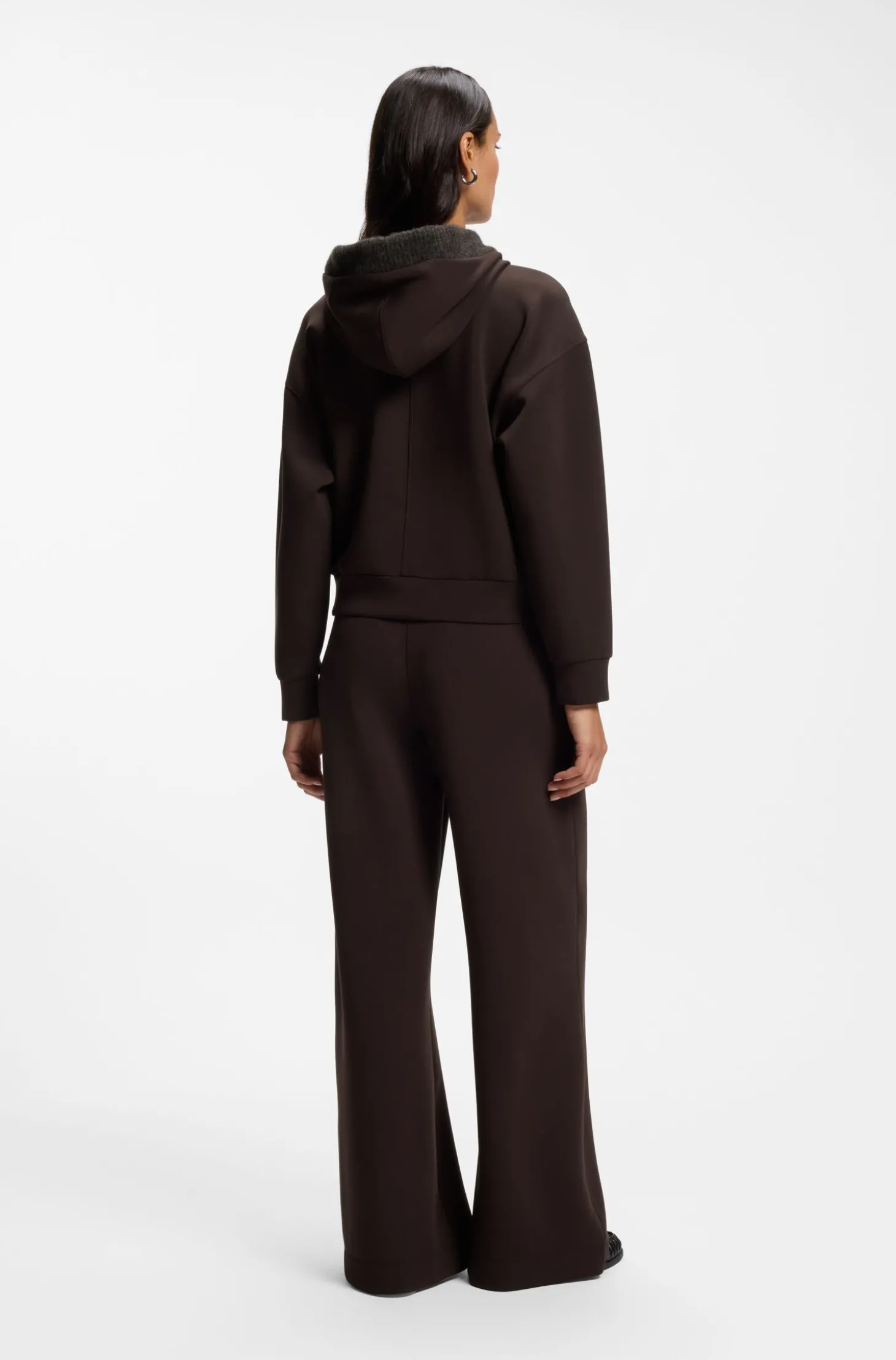 Loose-Fit Hoodie aus Scuba-Jersey mit Reißverschluss