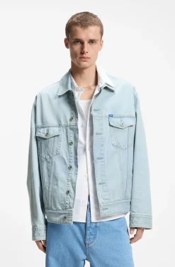Loose-Fit Jacke aus Denim in Vintage-Blau