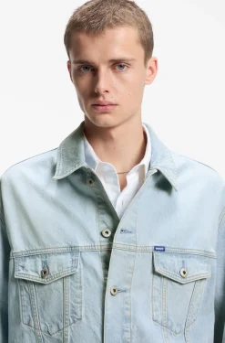 Loose-Fit Jacke aus Denim in Vintage-Blau