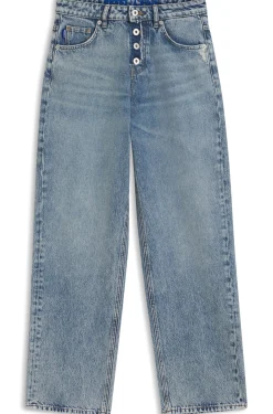 Loose-Fit Jeans aus blauem Denim mit sichtbarem Reißverschluss