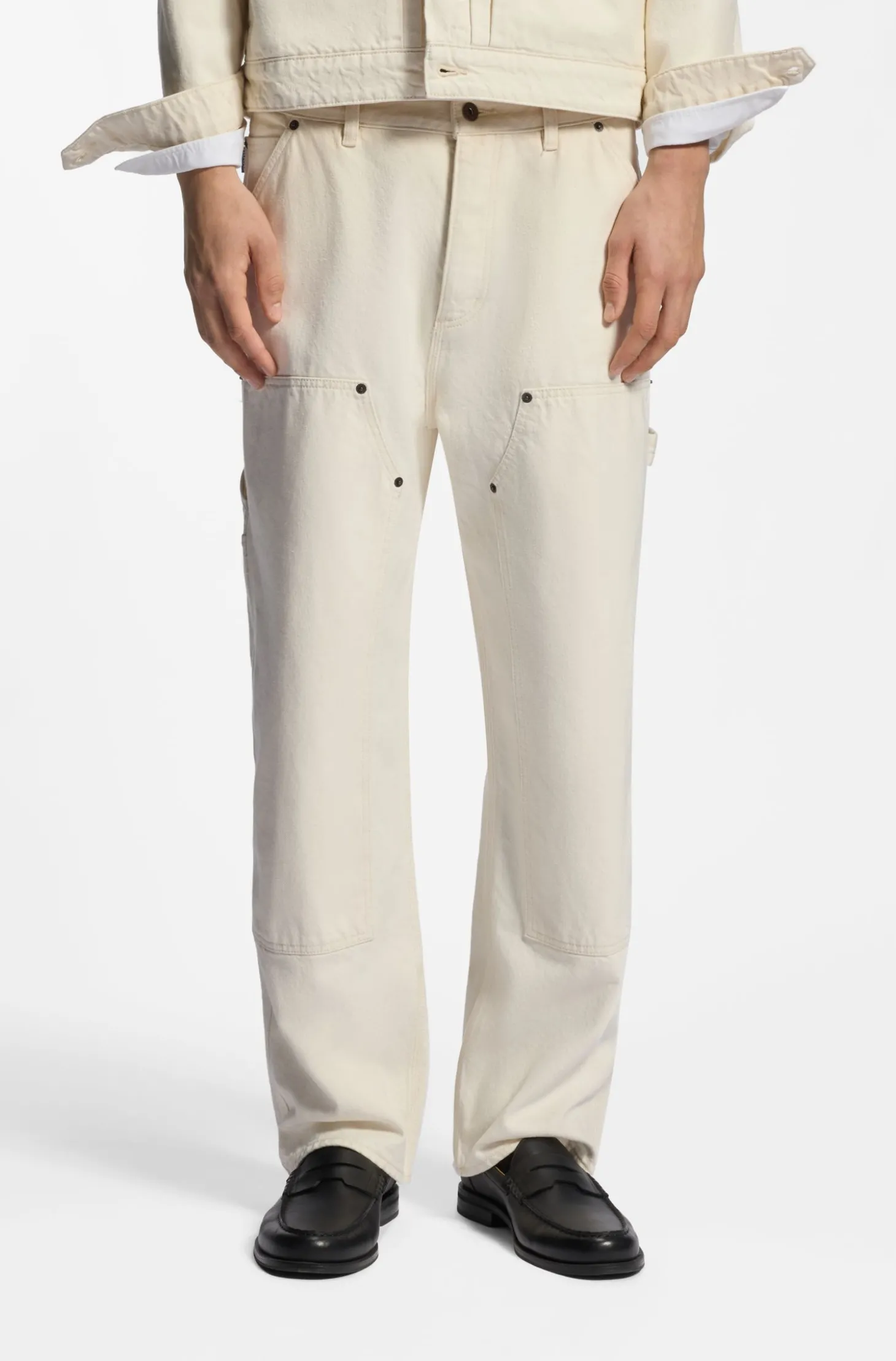Loose-Fit Jeans aus Denim in Ecru