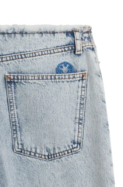 Loose-Fit Jeans aus festem hellblauem Denim