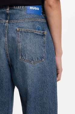 Loose-Fit Jeans aus fester Baumwolle mit weitem Beinverlauf