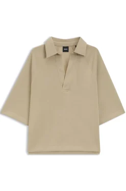 Loose-Fit Polo-Sweatshirt aus Scuba-Jersey