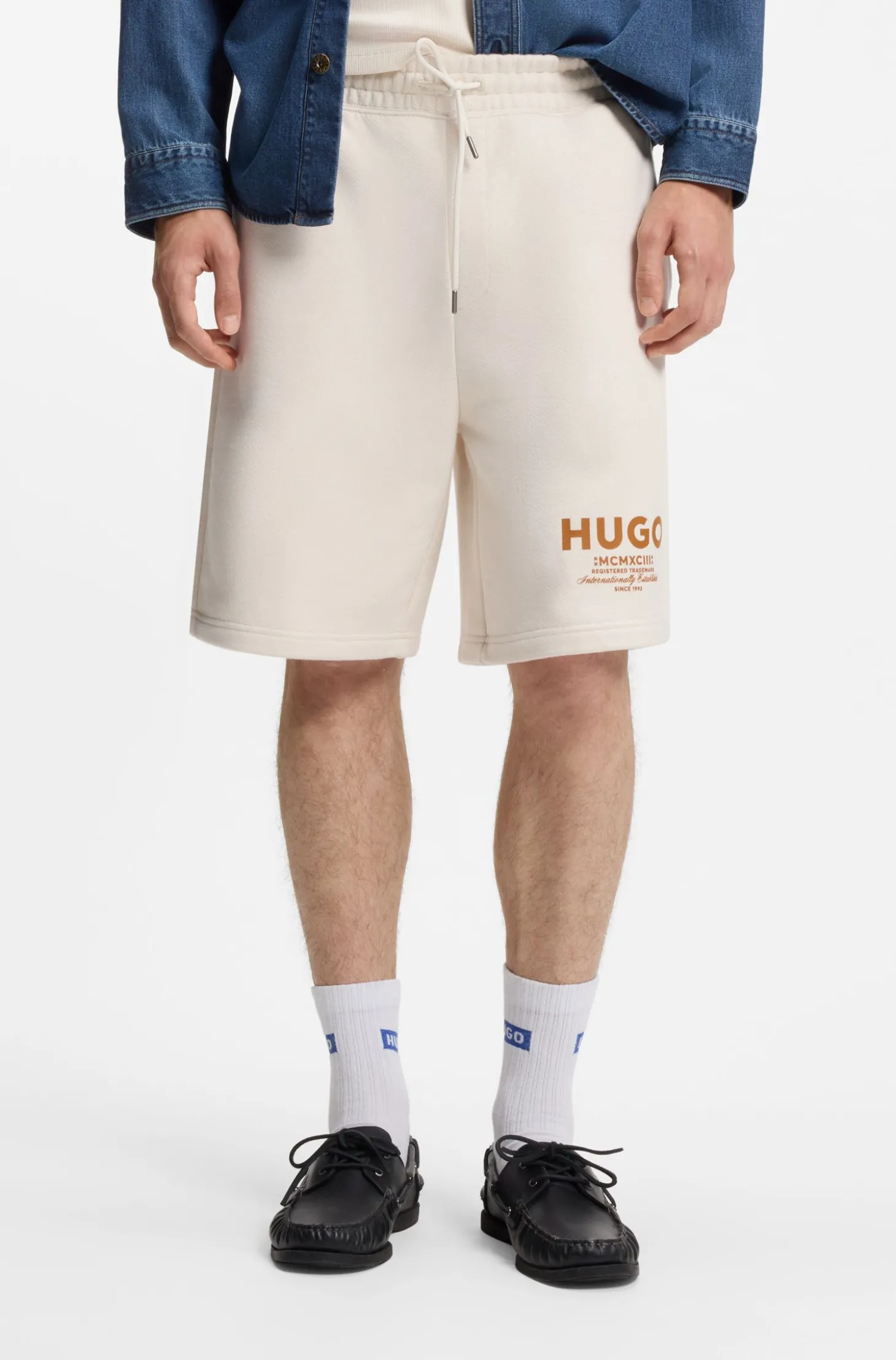 Loose-Fit Shorts aus Baumwoll-Terry mit Logo-Print
