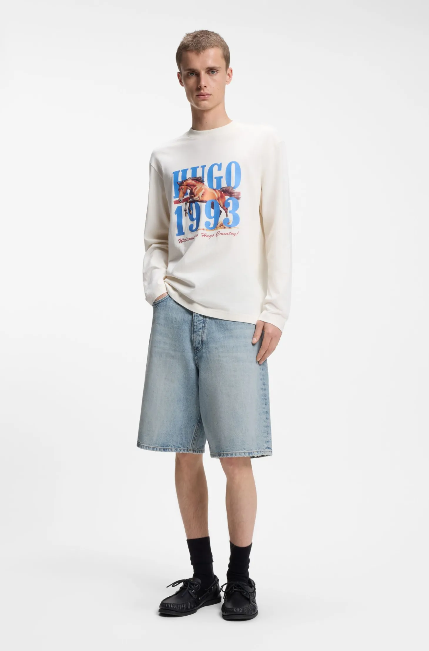 Loose-Fit Shorts aus Slub-Baumwolle
