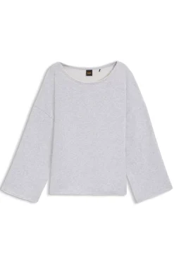 Loose-Fit Sweatshirt aus Baumwoll-Mix mit unversäuberten Säumen