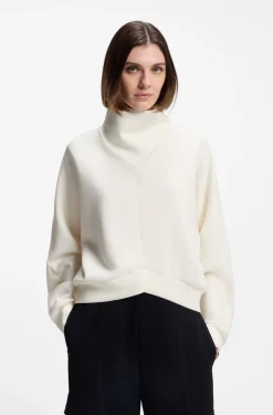 Loose-Fit Sweatshirt mit drapiertem Trichterkragen