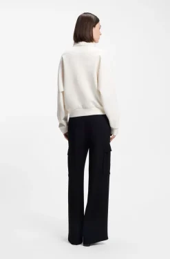 Loose-Fit Sweatshirt mit drapiertem Trichterkragen