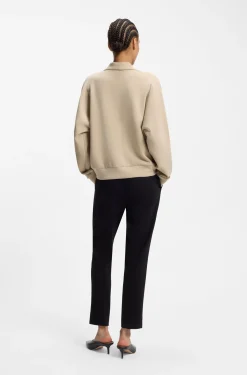 Loose-Fit Sweatshirt mit drapiertem Trichterkragen