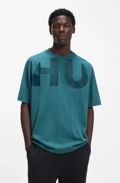 Loose-Fit T-Shirt aus Baumwoll-Jersey mit Wraparound-Logo
