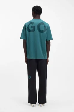 Loose-Fit T-Shirt aus Baumwoll-Jersey mit Wraparound-Logo