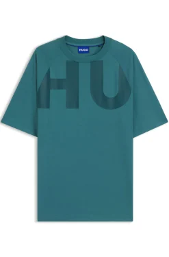 Loose-Fit T-Shirt aus Baumwoll-Jersey mit Wraparound-Logo