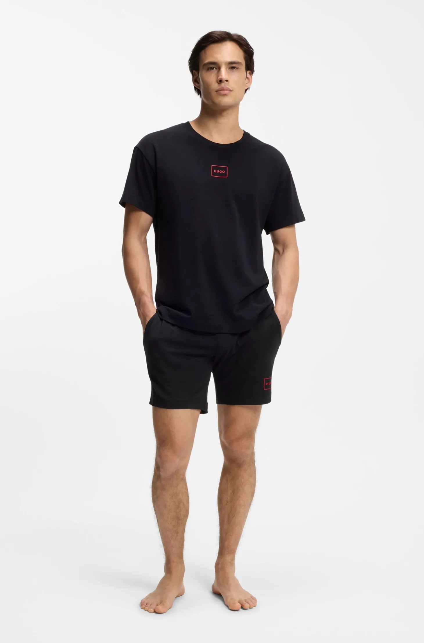 Loungewear-Shorts aus Stretch-Baumwolle mit Logo-Print