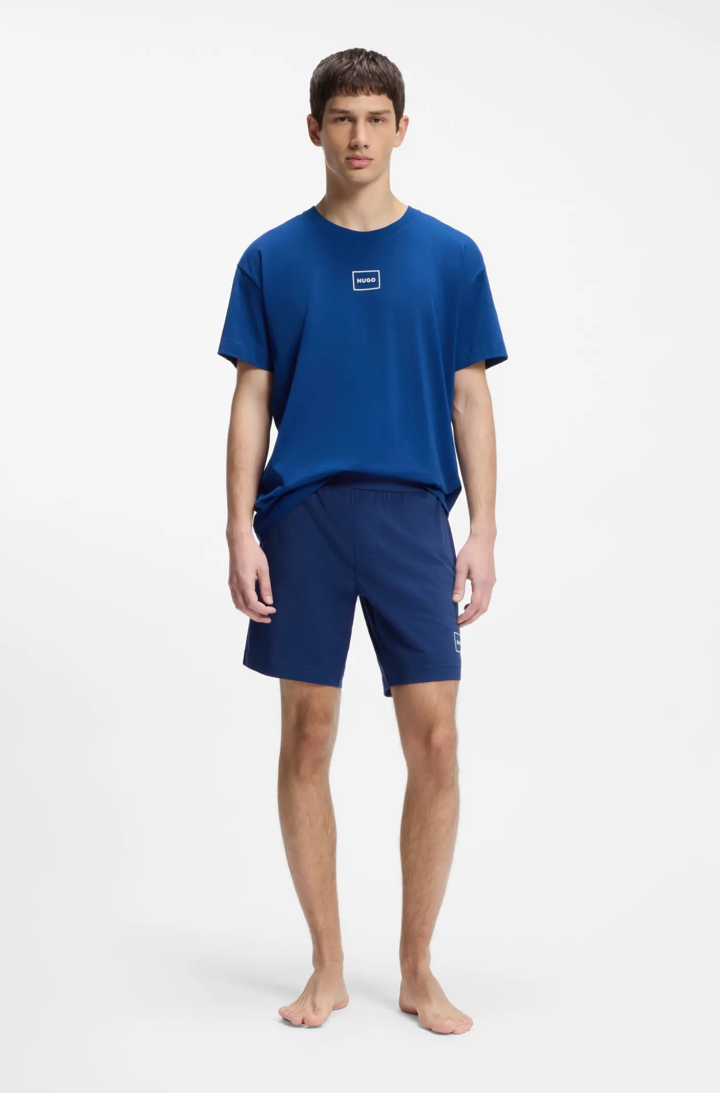 Loungewear-Shorts aus Stretch-Baumwolle mit Logo-Print
