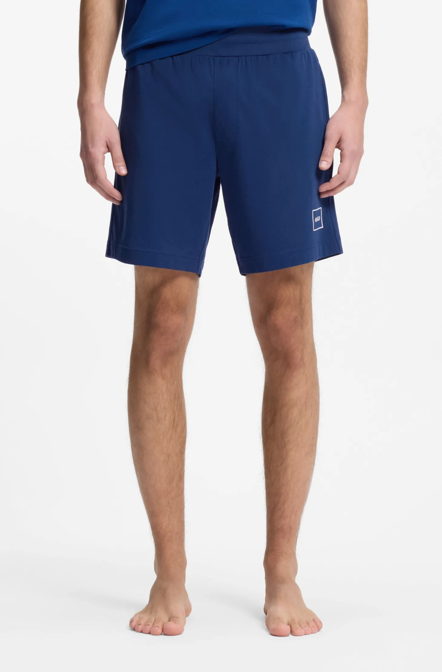 Loungewear-Shorts aus Stretch-Baumwolle mit Logo-Print