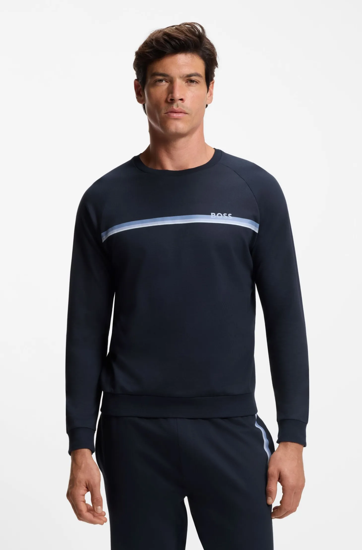 Loungewear-Sweatshirt aus Baumwolle mit Logo auf der Brust