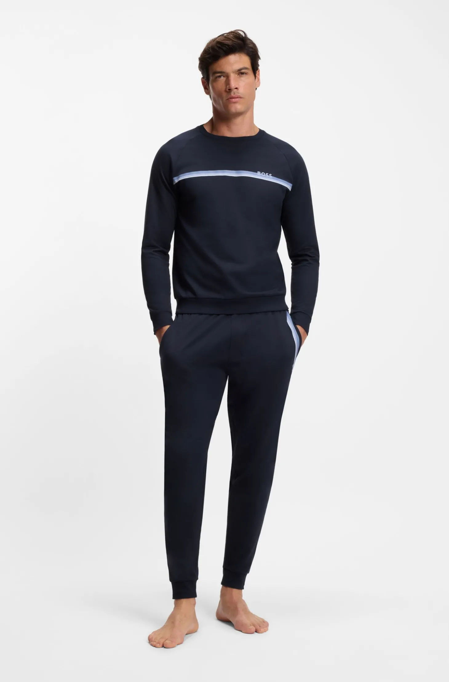 Loungewear-Sweatshirt aus Baumwolle mit Logo auf der Brust