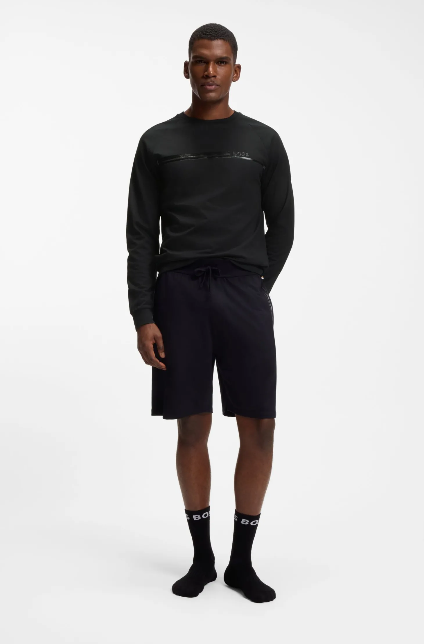 Loungewear-Sweatshirt aus Baumwolle mit Logo auf der Brust