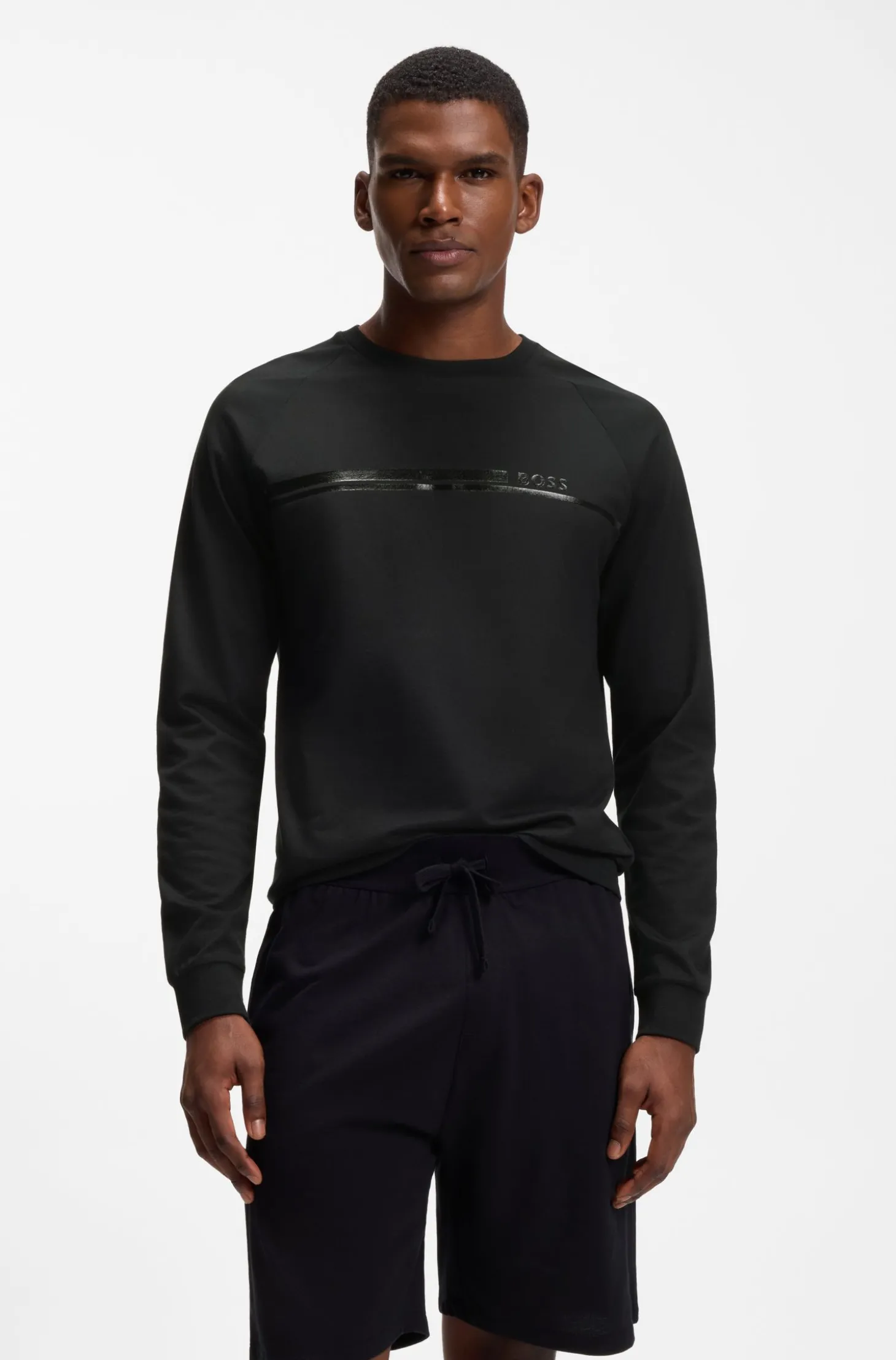 Loungewear-Sweatshirt aus Baumwolle mit Logo auf der Brust
