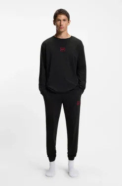 Loungewear-Top aus Stretch-Baumwolle mit Logo