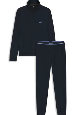 Loungewear-Trainingsanzug aus Stretch-Baumwolle mit Logos