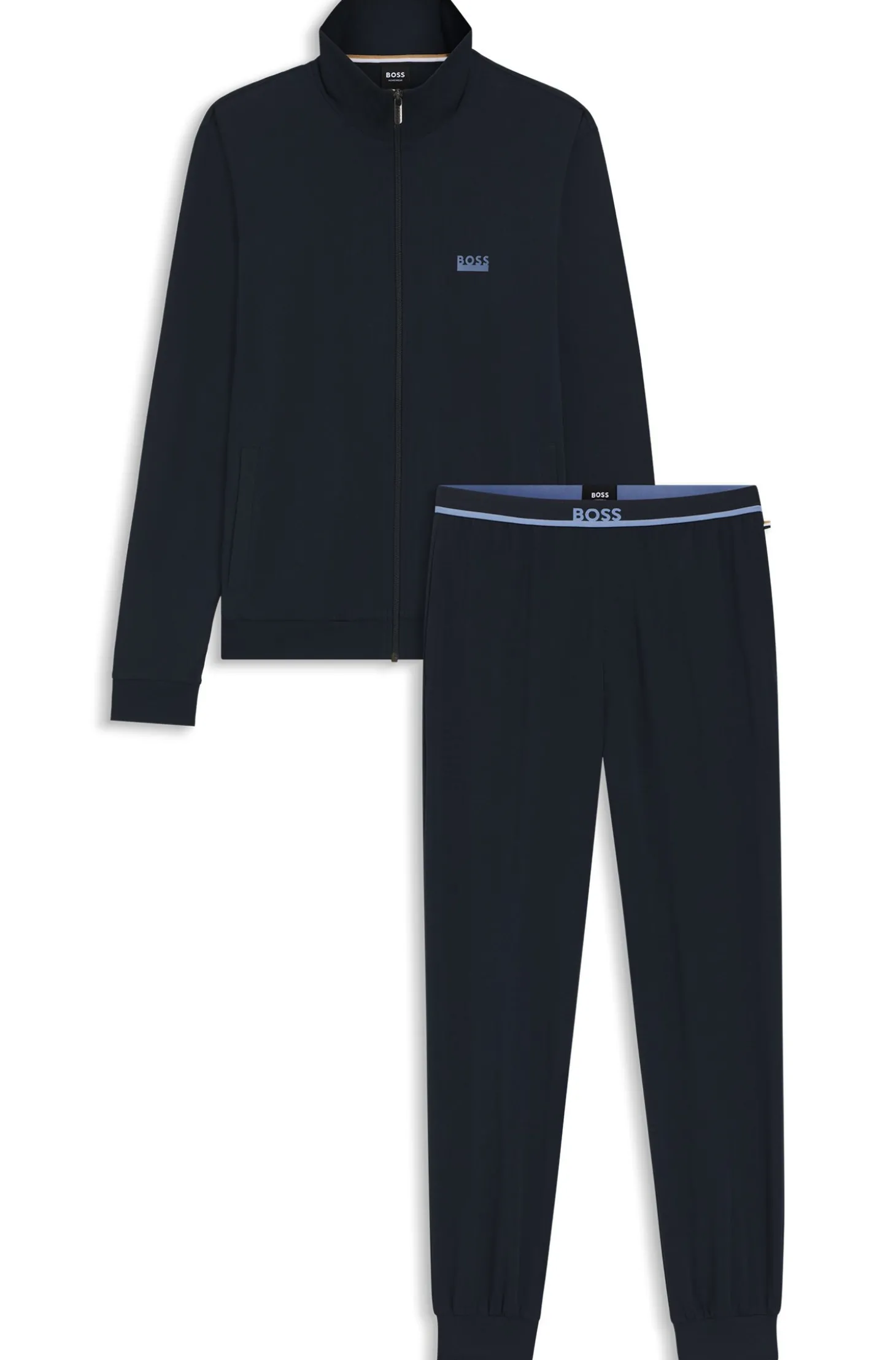 Loungewear-Trainingsanzug aus Stretch-Baumwolle mit Logos