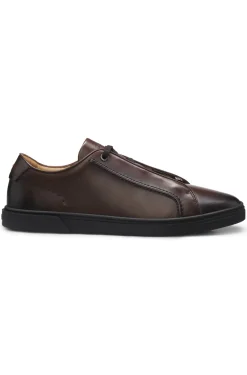 Low-Top-Sneakers aus gebürstetem Premium-Leder