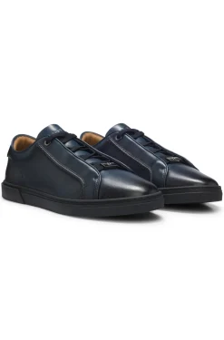 Low-Top-Sneakers aus gebürstetem Premium-Leder