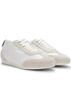 Lowtop Sneakers aus Leder und Veloursleder