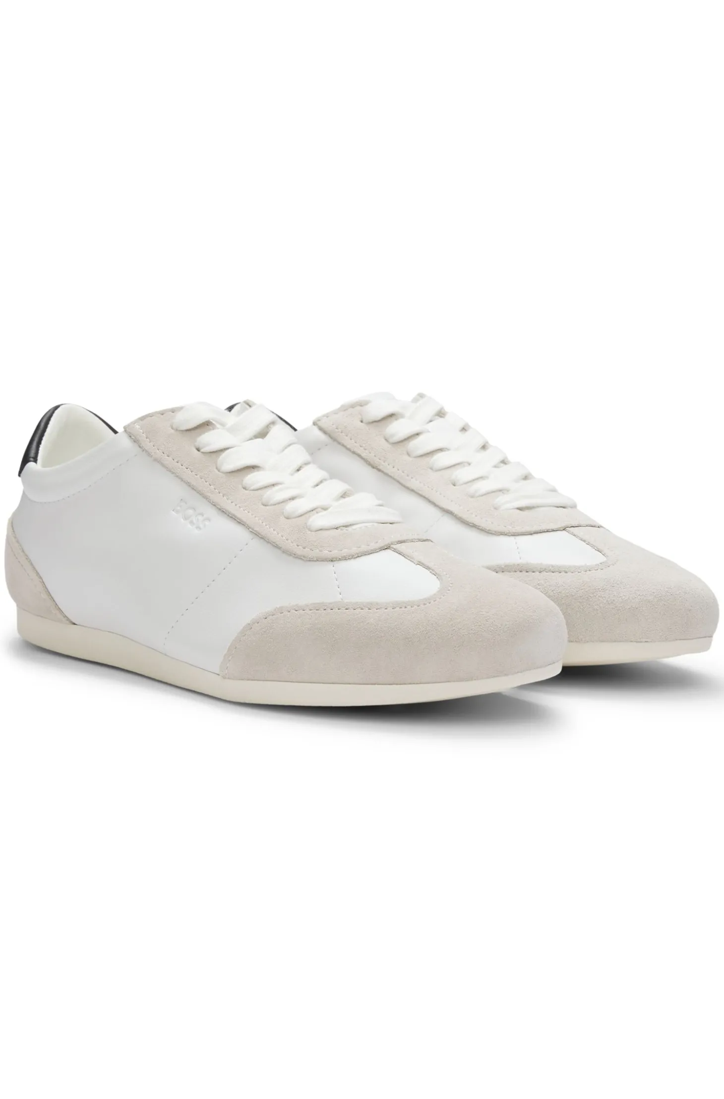 Lowtop Sneakers aus Leder und Veloursleder