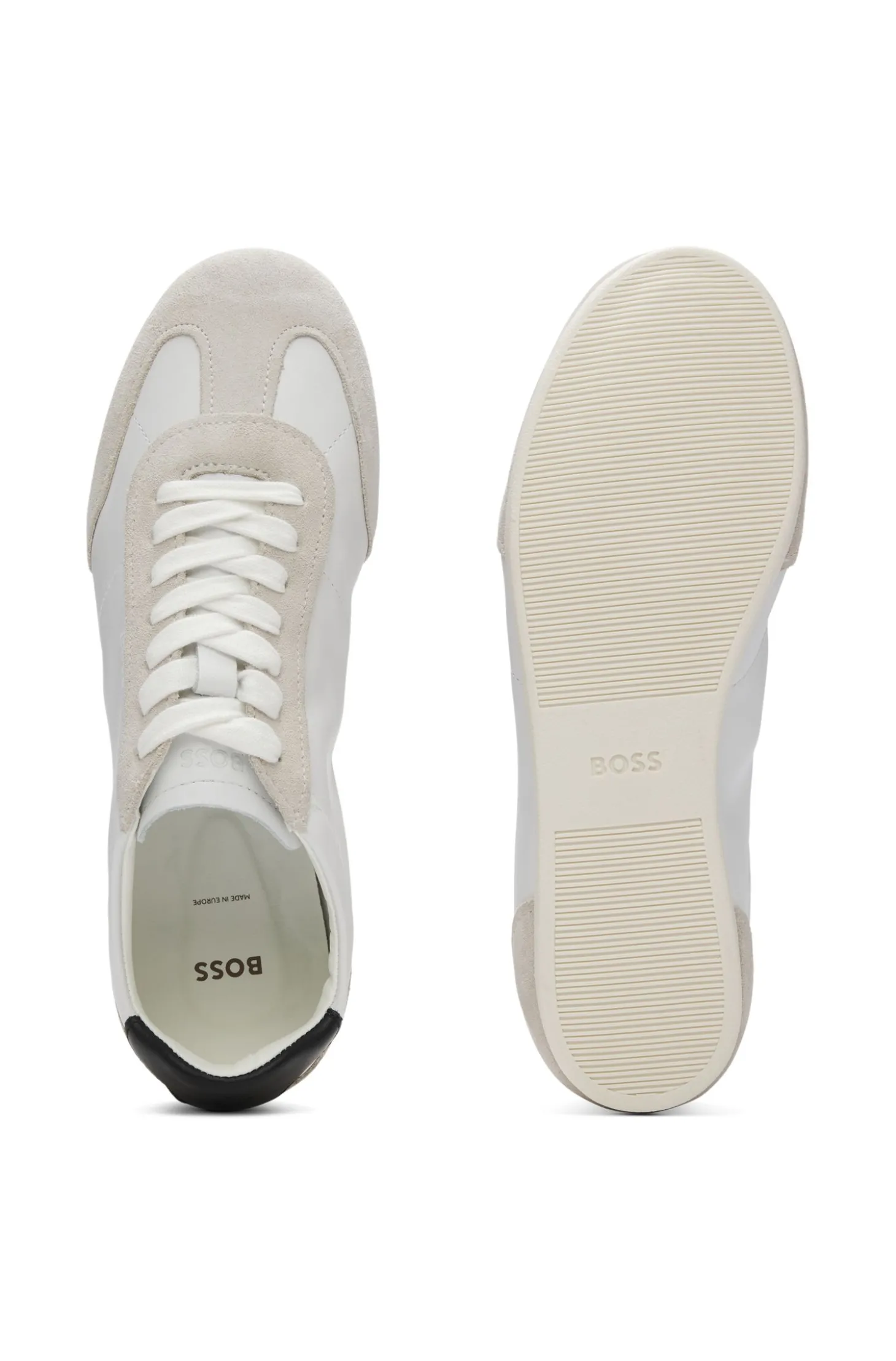 Lowtop Sneakers aus Leder und Veloursleder