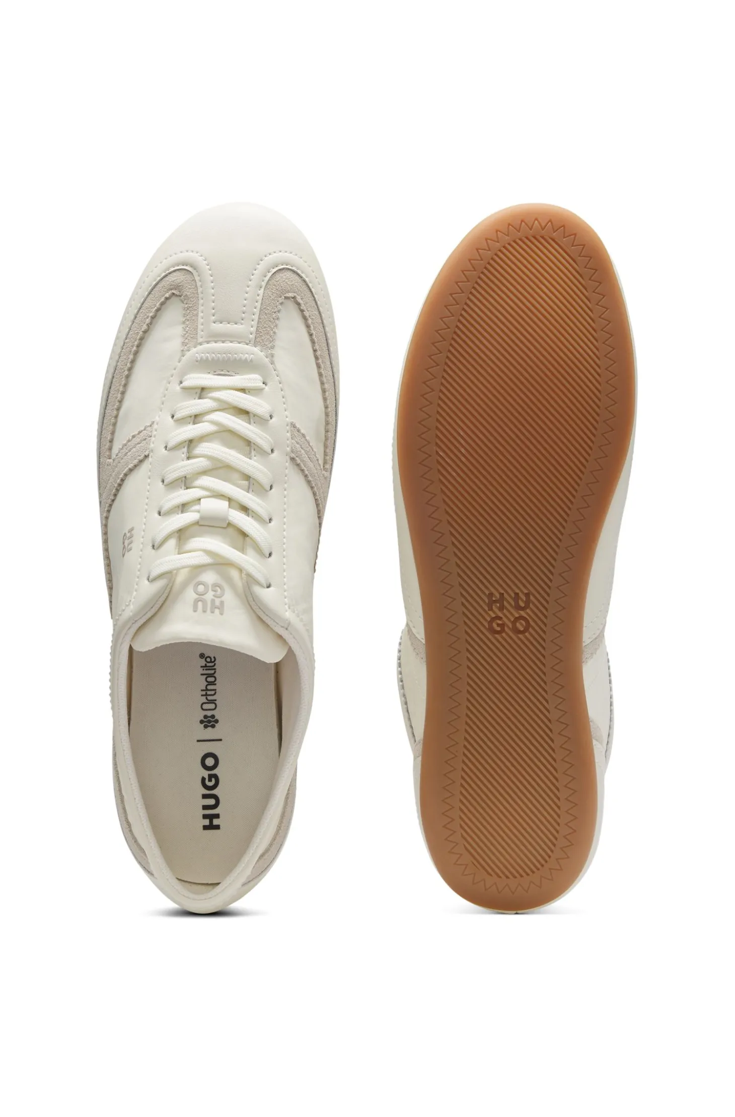 Lowtop Sneakers aus Leder und Veloursleder