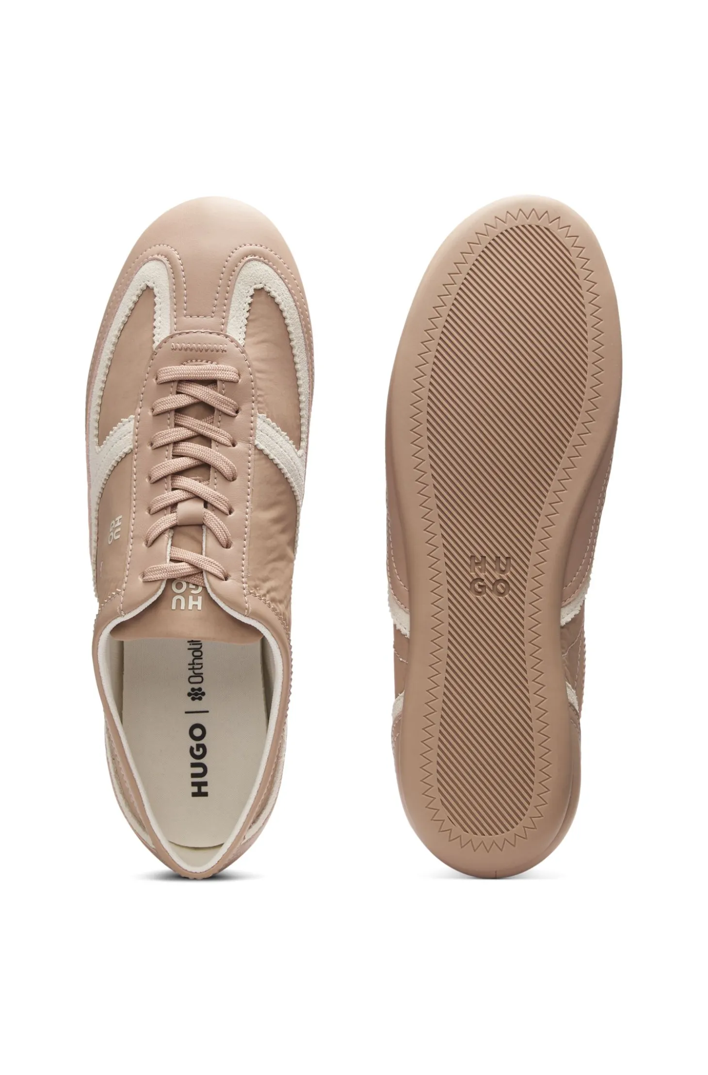 Lowtop Sneakers aus Leder und Veloursleder