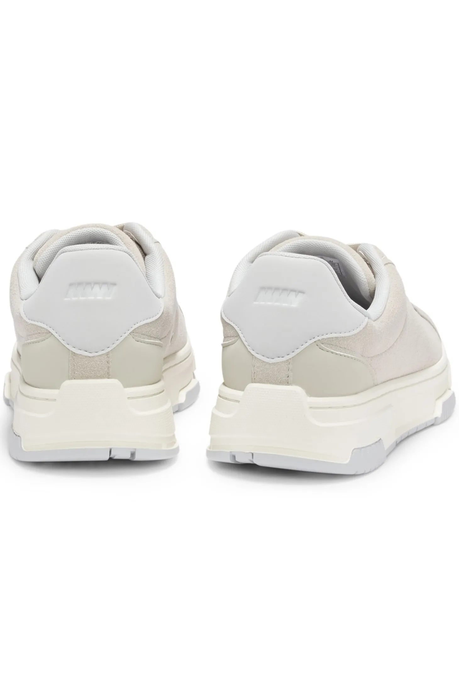 Lowtop Sneakers aus Veloursleder-Imitat