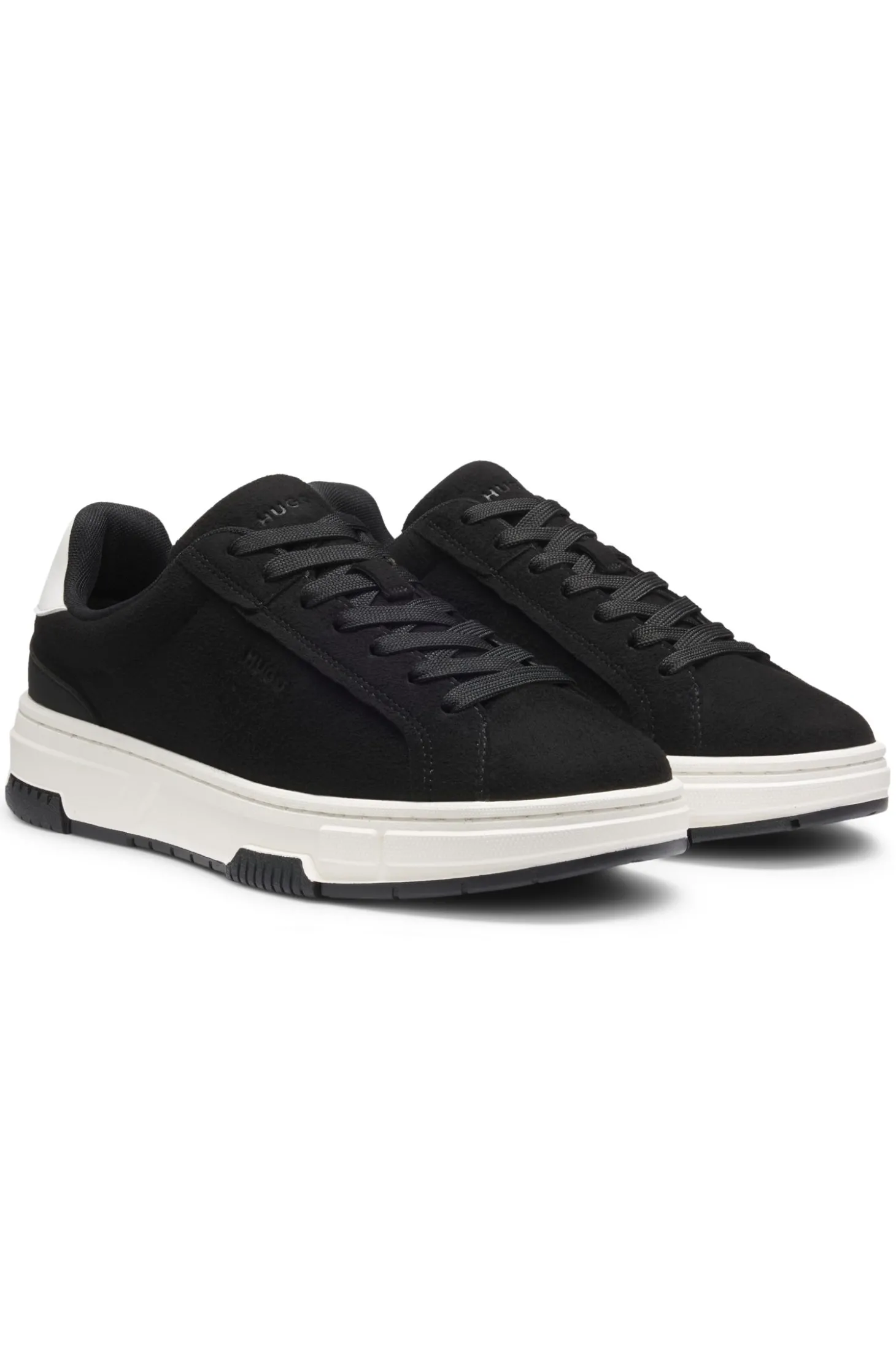 Lowtop Sneakers aus Veloursleder-Imitat