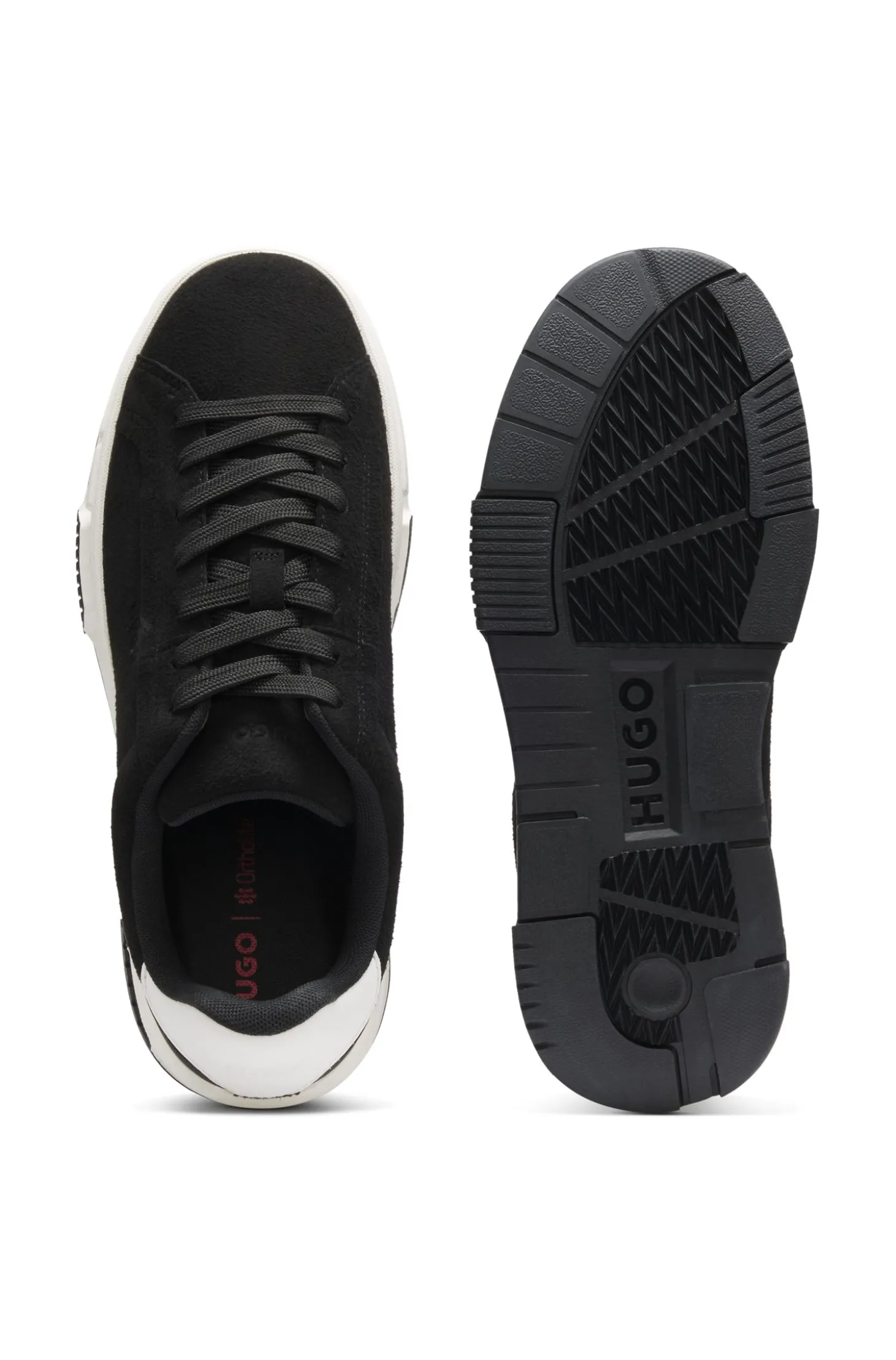 Lowtop Sneakers aus Veloursleder-Imitat