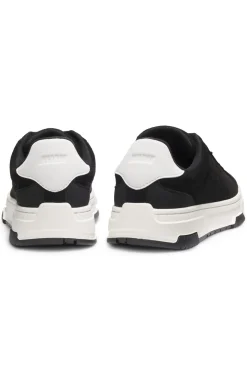 Lowtop Sneakers aus Veloursleder-Imitat
