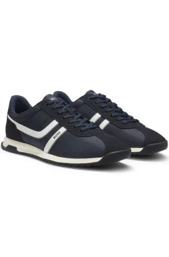 Lowtop Sneakers mit Kunstleder-Details