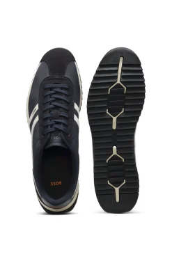 Lowtop Sneakers mit Kunstleder-Details
