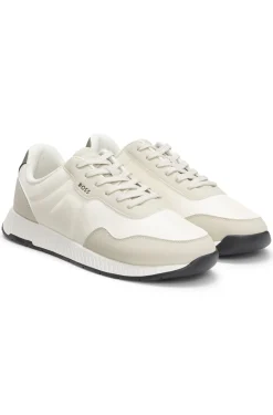 Lowtop Sneakers mit strukturiertem Obermaterial