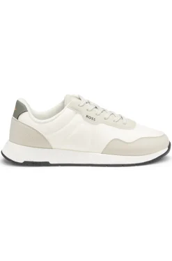 Lowtop Sneakers mit strukturiertem Obermaterial