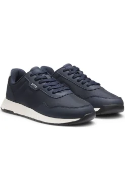 Lowtop Sneakers mit strukturiertem Obermaterial