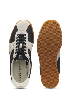 Lowtop Sneakers mit Veloursleder-Details