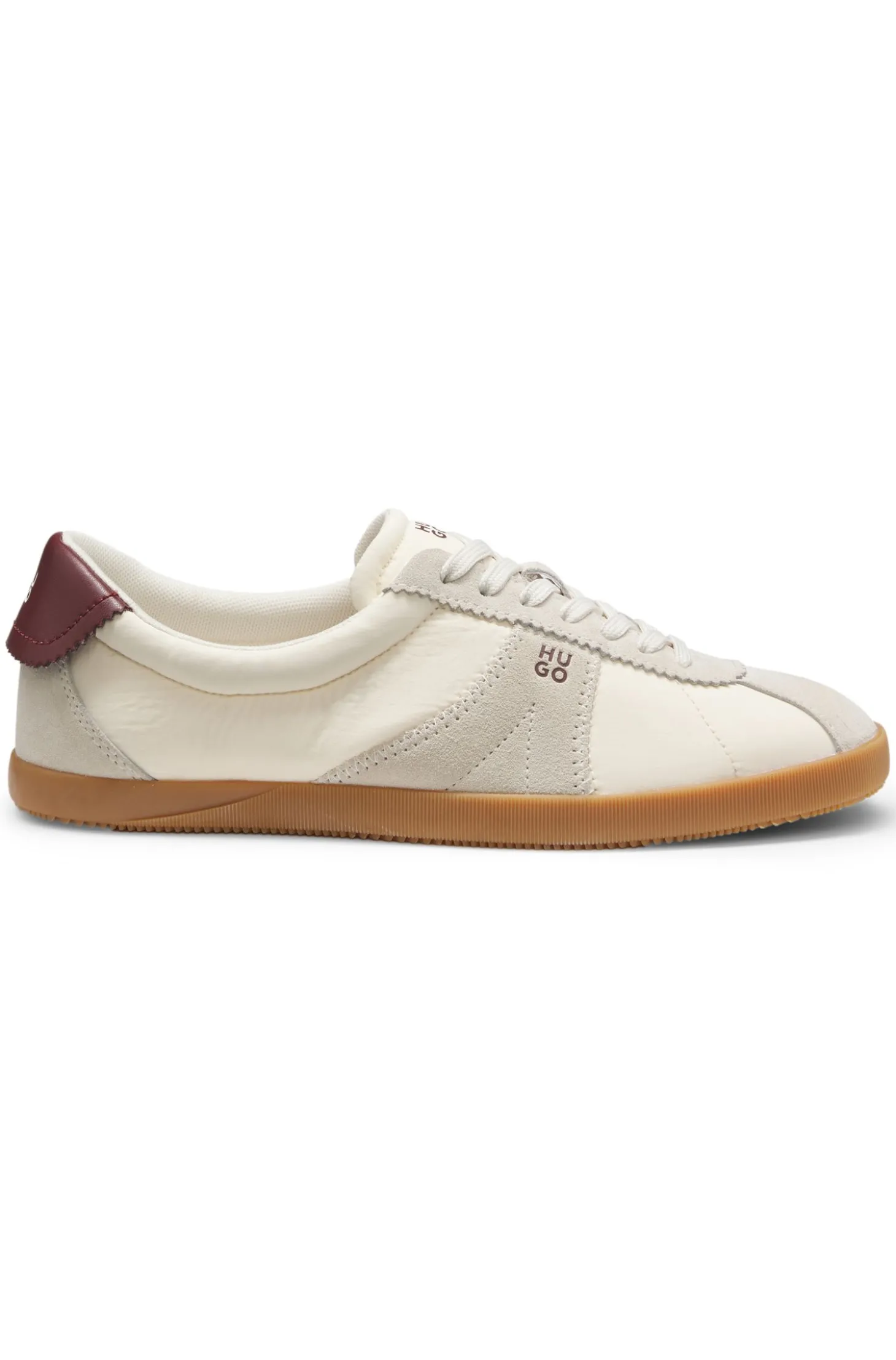 Lowtop Sneakers mit Veloursleder-Details