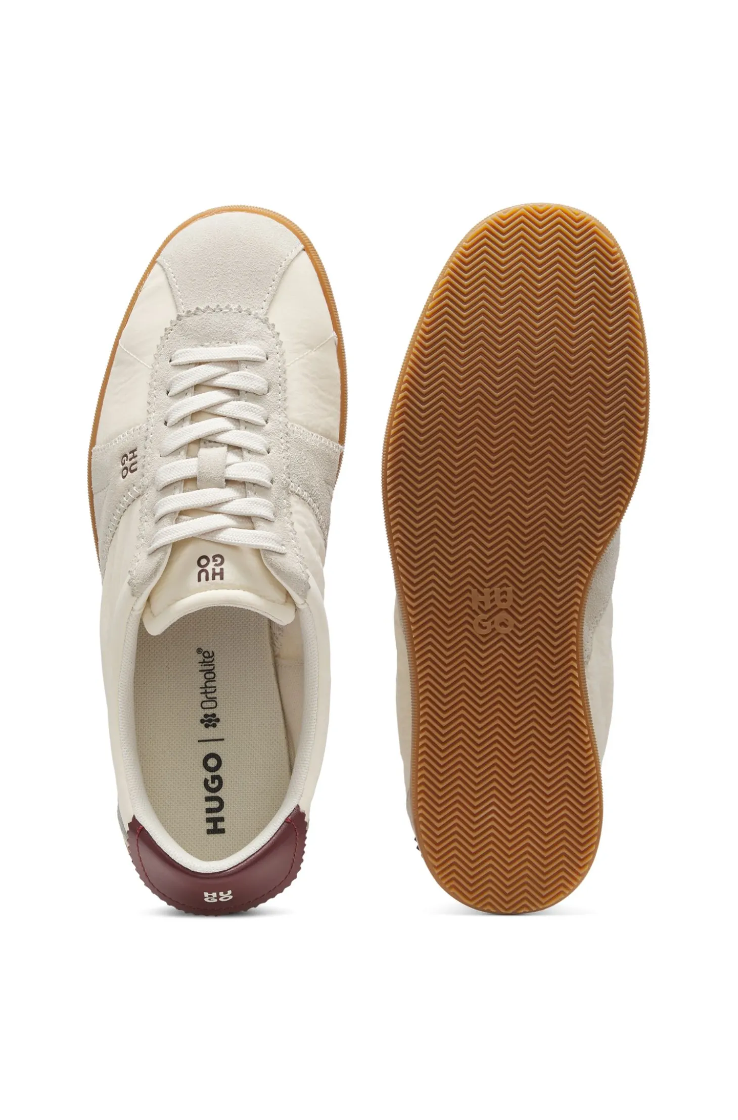 Lowtop Sneakers mit Veloursleder-Details