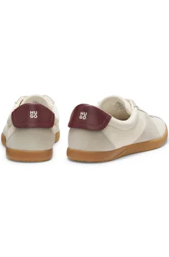 Lowtop Sneakers mit Veloursleder-Details