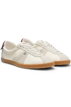 Lowtop Sneakers mit Veloursleder-Details