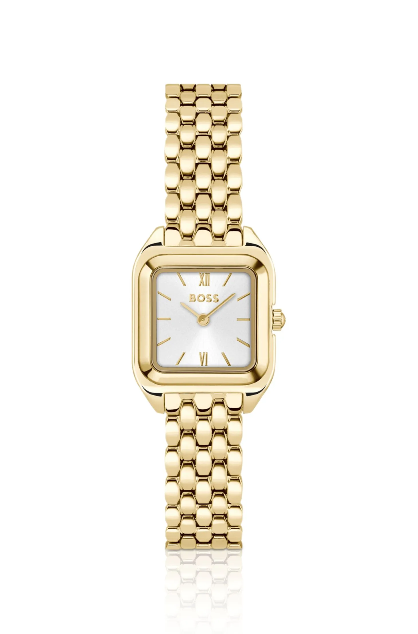 Mae Petite Uhr in Gold-Optik mit quadratischem Gehäuse